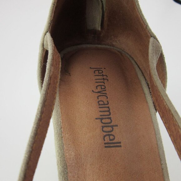 Jeffrey Campbell Despina Suede Ankle Cuff Block Heel Sandals Women's 8.5 Tan - Picture 7 of 7